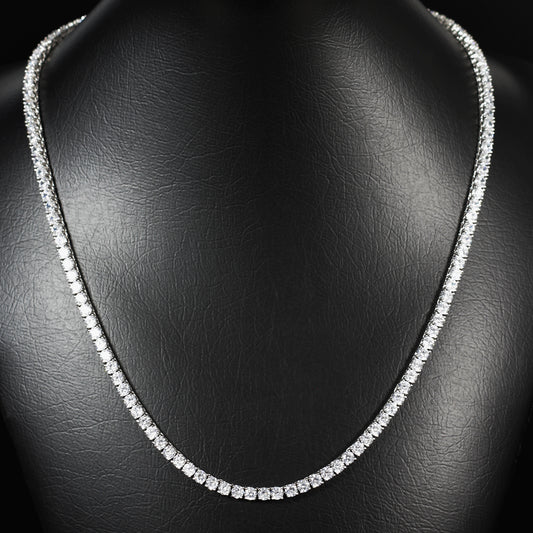Corrente Cravejada Premium Prata 925 Legítima - 4MM