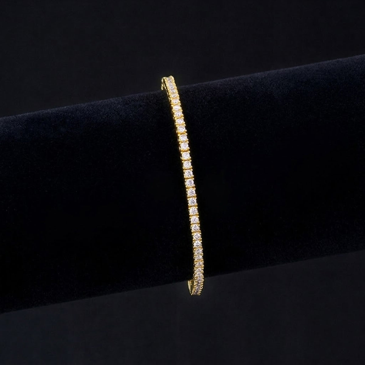 Pulseira Cravejada Ouro 18k - Diamantes 2mm