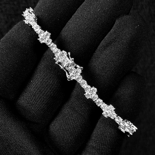 Pulseira Cravejada Premium Cruz - Prata 925 - Brilhantes VVS+