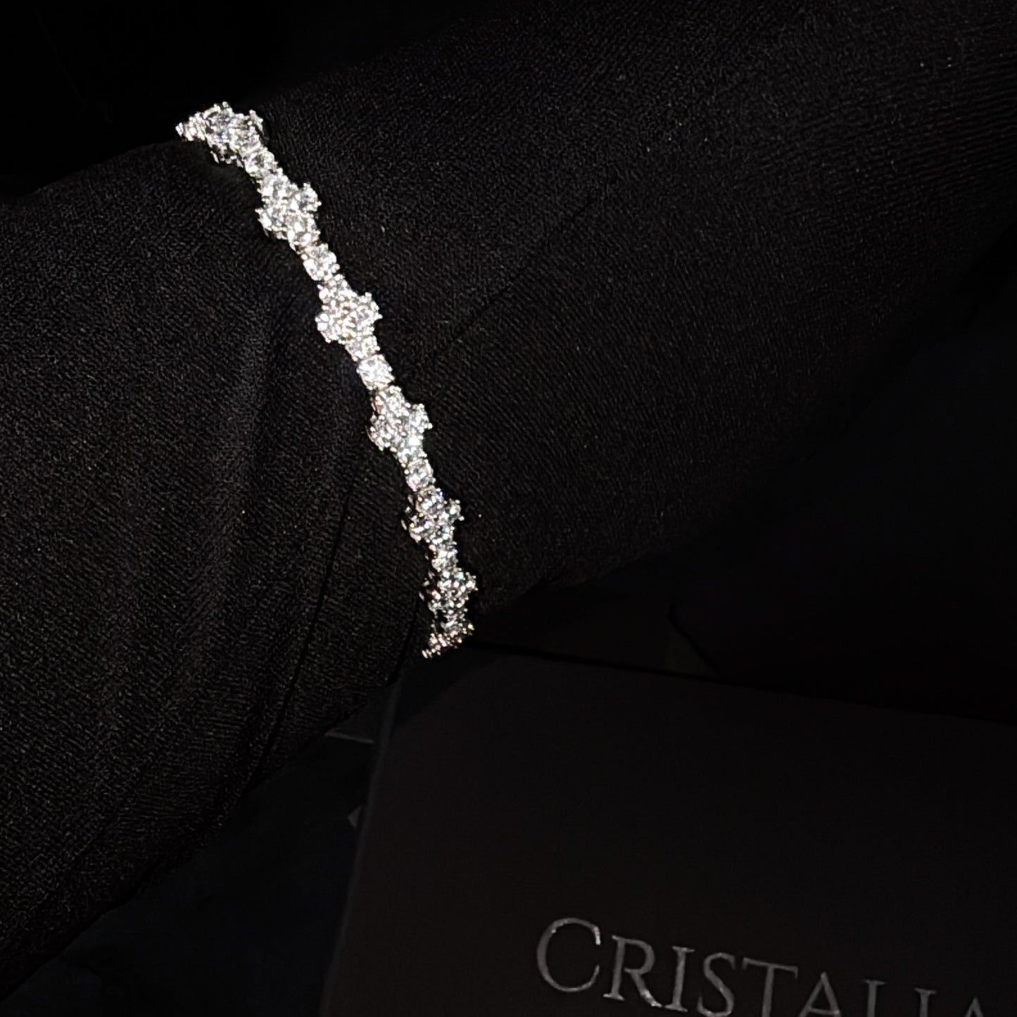 Pulseira Cravejada Premium Cruz - Prata 925 - Brilhantes VVS+