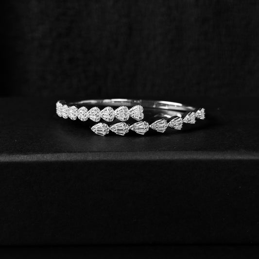 Bracelete Cravejado Brilhantes "ORION" Prata 925 Legítima