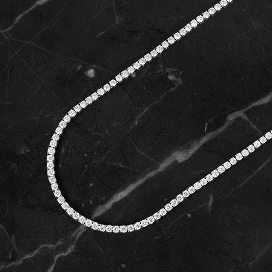 Corrente Cravejada Premium Prata 925 Legítima - 3MM