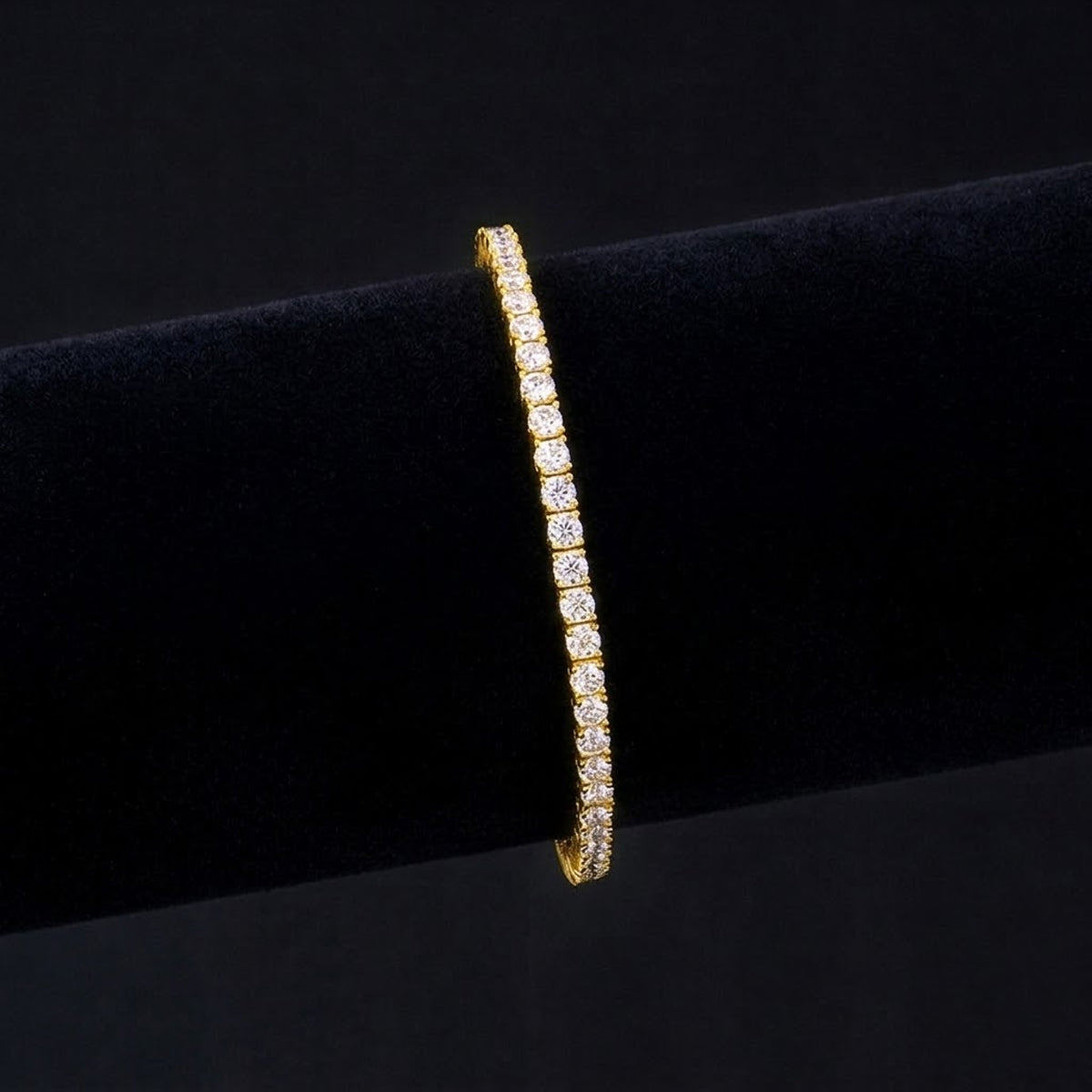 Pulseira Cravejada Ouro 18k - Diamantes 3mm