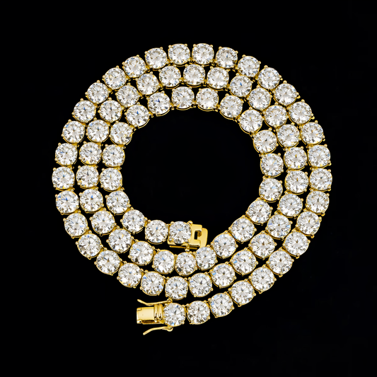 Corrente Cravejada Ouro 18k - Diamantes 6mm