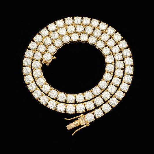 Corrente Cravejada Ouro 18k - Diamantes 5mm