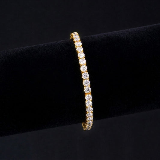 Pulseira Cravejada Ouro 18k - Diamantes 4mm