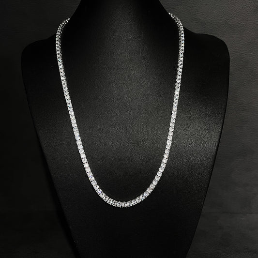 Corrente Cravejada Premium Prata 925 Legítima - 4MM