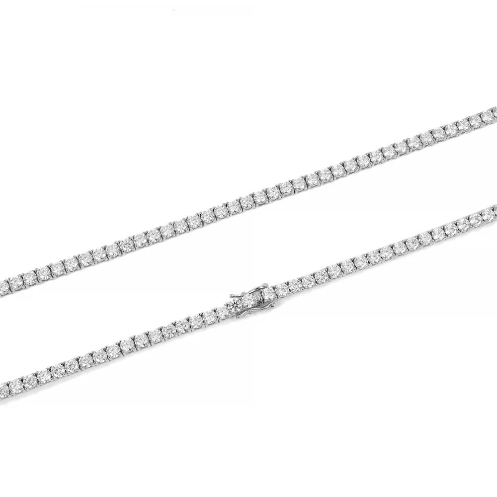 Corrente Cravejada Premium Prata 925 Legítima - 4MM