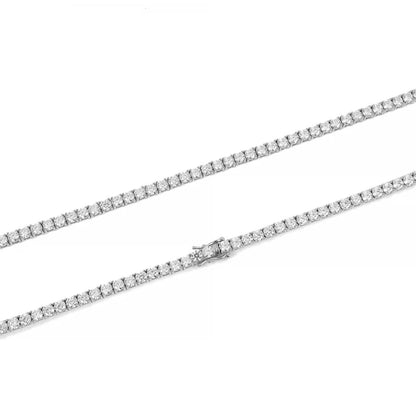 Corrente Cravejada Premium Prata 925 Legítima - 4MM