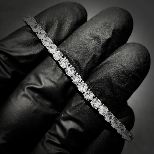 Pulseira Cravejada Premium Prata 925 Legítima - 4mm