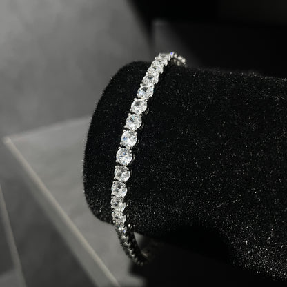 Pulseira Cravejada Premium Prata 925 Legítima - 4mm