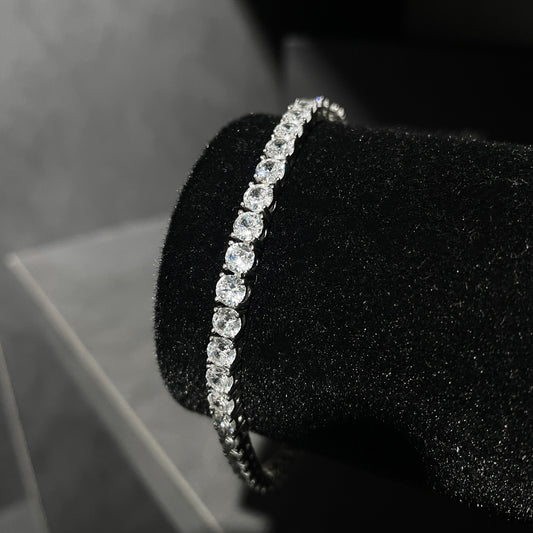Pulseira Cravejada Premium Prata 925 Legítima - 4mm