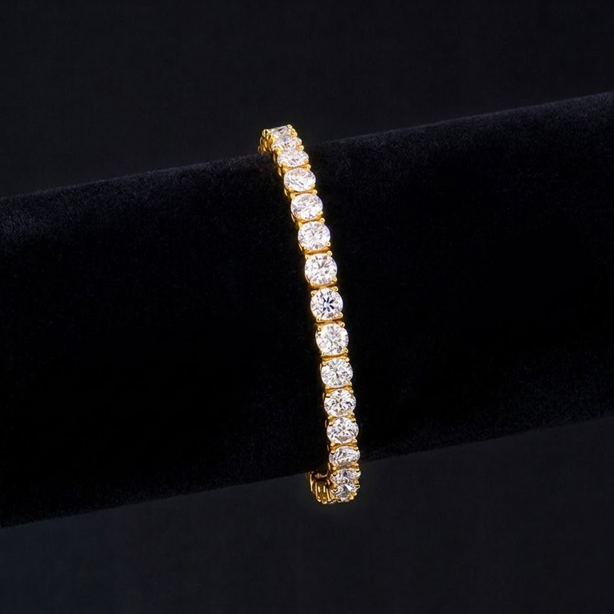 Pulseira Cravejada Ouro 18k - Diamantes 5mm