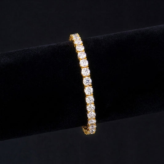 Pulseira Cravejada Ouro 18k - Diamantes 5mm