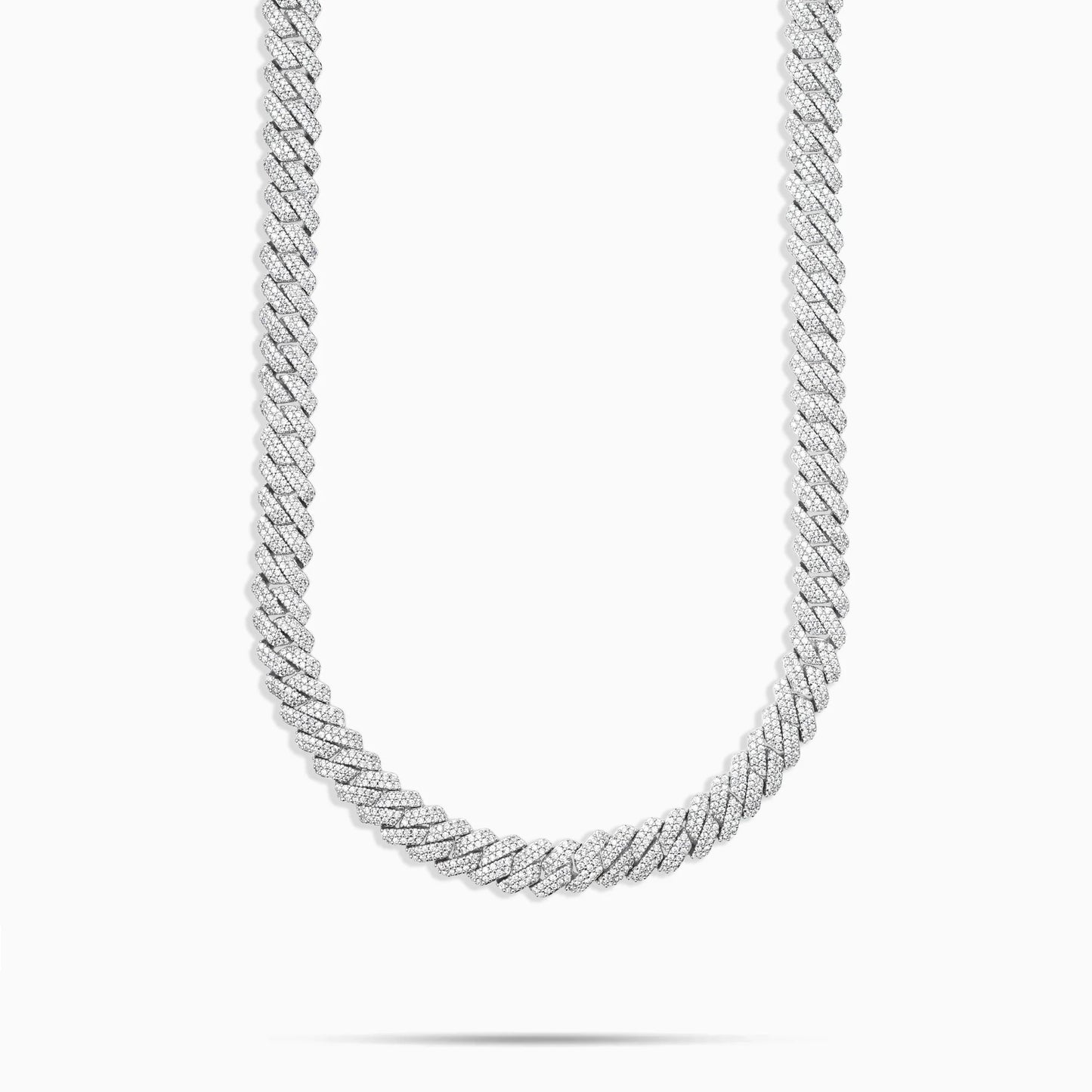 Corrente Cravejada Cubana "Boss" Prata 925 Legítima 10mm