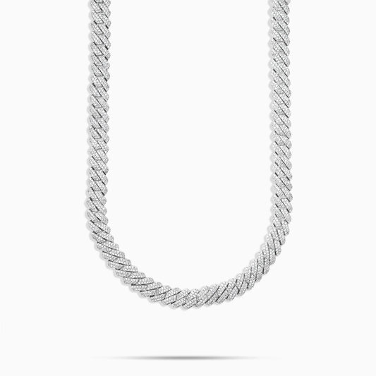 Corrente Cravejada Cubana "Boss" Prata 925 Legítima 10mm