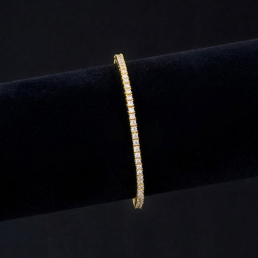 Pulseira Cravejada Ouro 18k - Diamantes 2mm