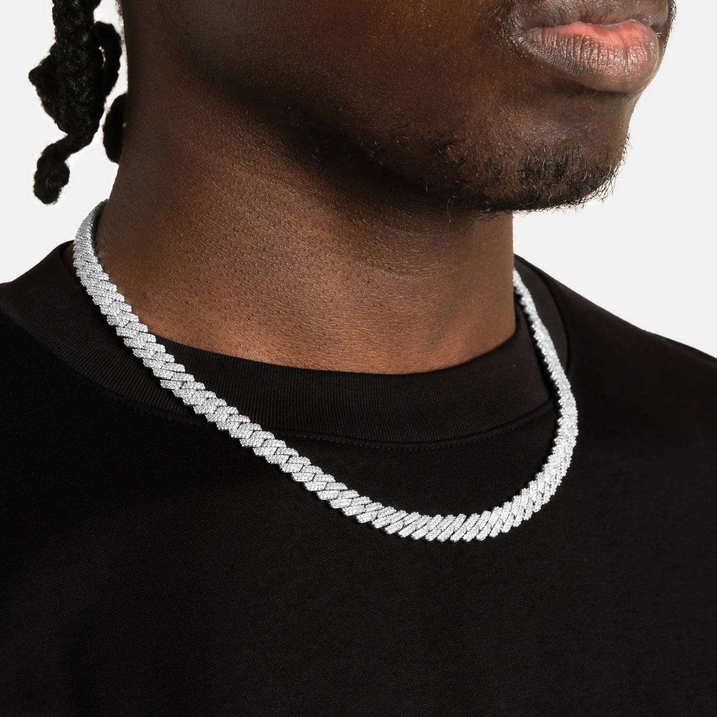 Corrente Cravejada Cubana "Boss" Prata 925 Legítima 10mm
