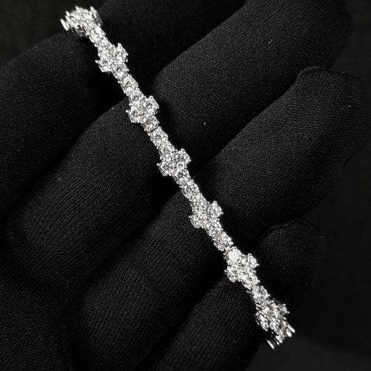 Pulseira Cravejada Premium Cruz - Prata 925 - Brilhantes VVS+