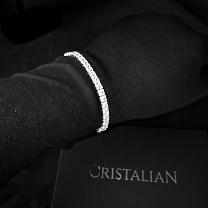 Pulseira VAYT Cravejada 4mm Quadrada