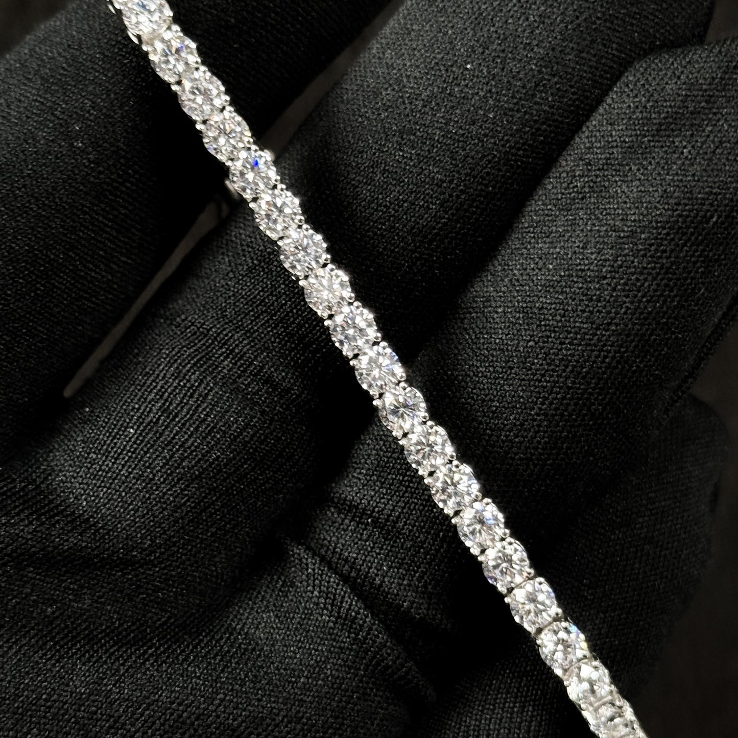 Pulseira Cravejada Premium Prata 925 Legítima - 4mm