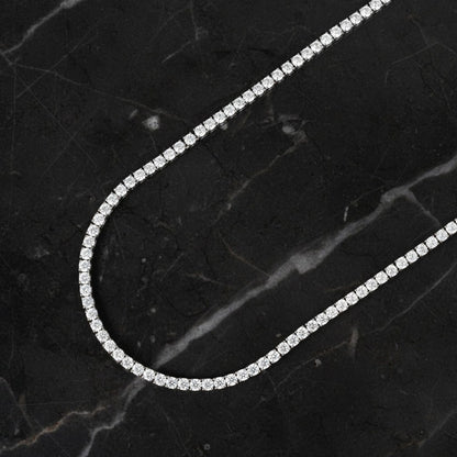 Corrente Cravejada Premium Prata 925 Legítima - 3MM