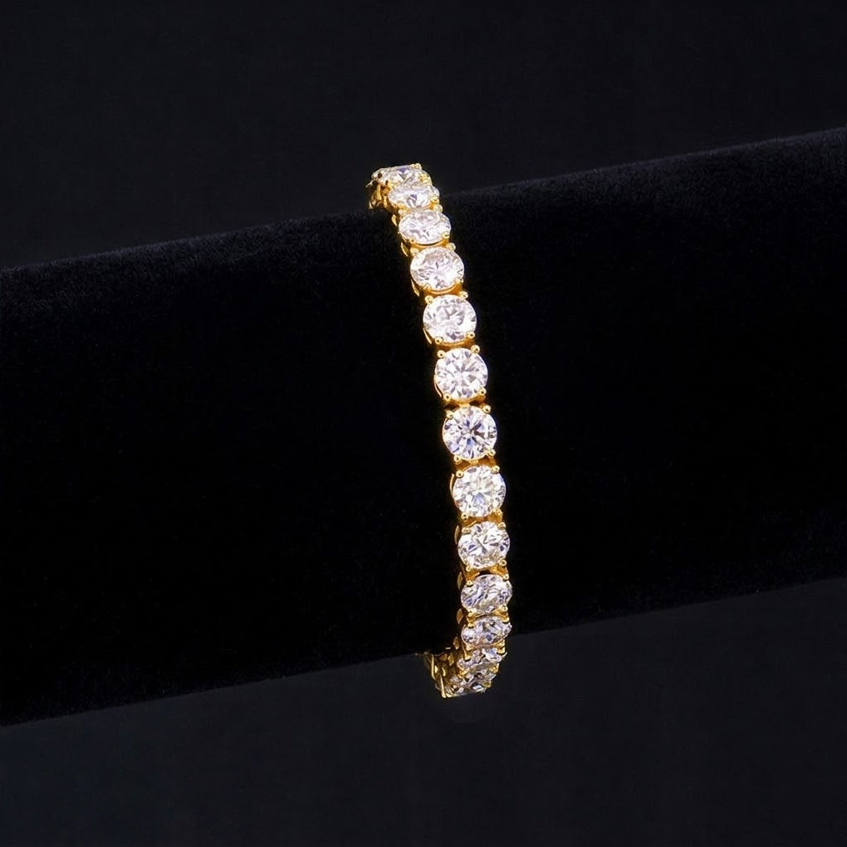 Pulseira Cravejada Ouro 18k - Diamantes 6mm