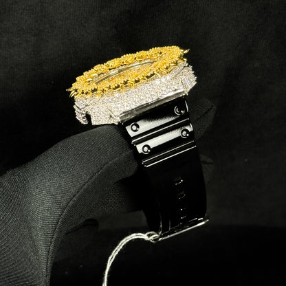 Relógio Cravejado Dourado Prata Legítima "Gold Bless" Brilhantes