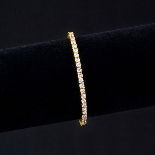 Pulseira Cravejada Ouro 18k - Diamantes 3mm