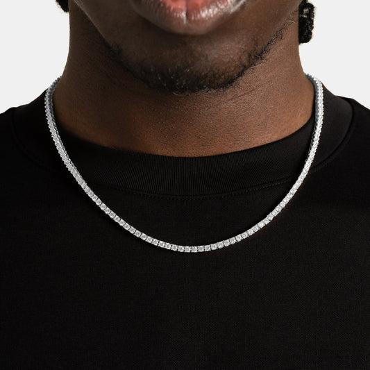 Corrente Cravejada Premium Prata 925 Legítima - 3MM